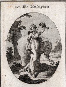 Allégorie de la tempérance. Ses attributs sont l