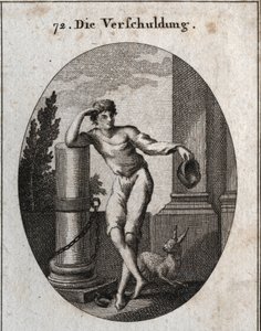 Allégorie de la dette. Le lièvre et le bonnet (vert) qu