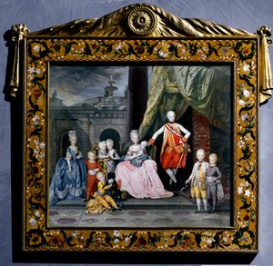 Portrait de Pierre-Léopold de Habsbourg-Lorraine entouré de sa famille - Austrian School