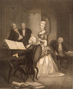 Wolfgang Amadeus Mozart accompagnant Caterina Maddalena Giuseppa (gravure) - Austrian School