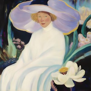 Chapeau violet pour femme élégante