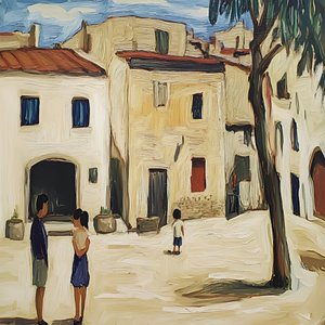 La vie dans un village méditerranéen - Avanesova Elena
