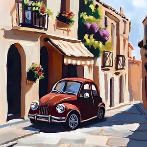 Une vieille voiture dans la rue