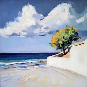 Vue sur la plage depuis l