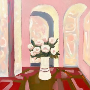 Chambre aux roses rose pâle - Avanesova Elena