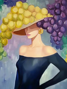 Chapeau élégant à motif de raisin pour femme