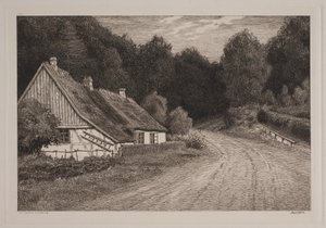 Maison de paysan près de la forêt