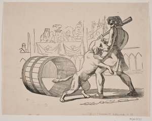 Le combat de Macaire avec le chien - Axel Theodor Kittendorff
