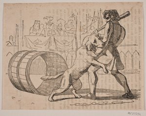 Le combat de Macaire avec le chien - Axel Theodor Kittendorff