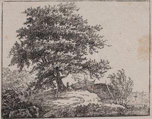 Arbre sur une pente près de la mer - Axel Theodor Kittendorff