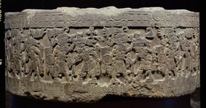 La Pierre de Tizoc (c.1481-86) ou Temalacatl, 1325-1521 - Aztec