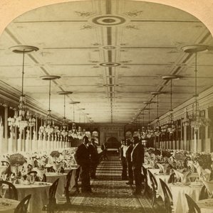 Salle à manger, Grand Union Hotel, Saratoga, New York, USA - B. W. Kilburn