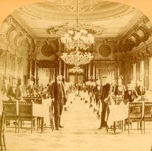 La Grande Salle à manger, Hôtel Windsor, dite la plus belle du monde, Montréal, Canada, 1894 - B. W. Kilburn