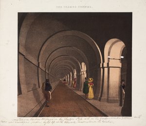 Le tunnel de la Tamise, gravé par J.D. Harding, vers 1835