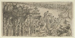 Dante perdu dans la forêt : Échappant et rencontrant Virgile, Chant I, 1481 - Baccio Baldini