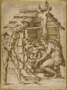 Première famille devant un abri, 1547-48 - Baccio Bandinelli