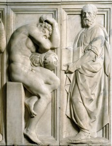 Prophète et Ignudo (bas-relief en marbre)