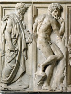 Prophète et Ignudo (bas-relief en marbre) - Baccio Bandinelli