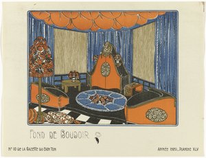 Gazette du Bon Ton, 1920 - No. 10, Pl. XLV: Fond de Boudoir - Bagge and Huguet