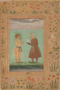 Jahangir et son père, Akbar, Folio de l