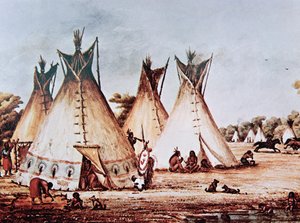 Village de la tribu Kiowa - Baldwin Mollhausen
