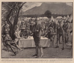 Lady Henry Bentinck recevant des officiers blessés pour le thé à l