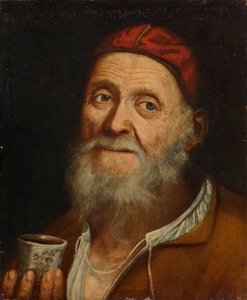 Vieil homme avec une tasse de café