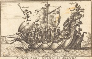 Anfione Argon conduit par Mercure - Balthasar Moncornet after Remigio Cantagallina
