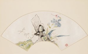 Lys, rocher et libellule, 19ème siècle