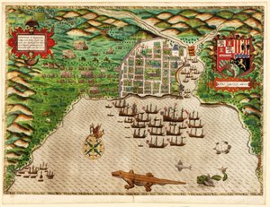 Domingo, de Drakes West Indian Voyage 1585 - 86, pub. 1589