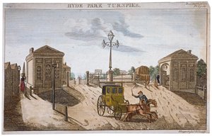 Vue du péage de Hyde Park Corner, Westminster, Londres