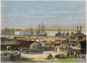 Mississippi River, La Nouvelle-Orléans, Louisiane, États-Unis, c1880