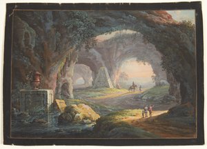 Un paysage imaginaire avec des ruines antiques et des figures - Barbara Dietzsch
