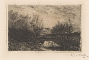 Fossé avec saules têtards - Barbara Elisabeth van Houten (signed by artist)