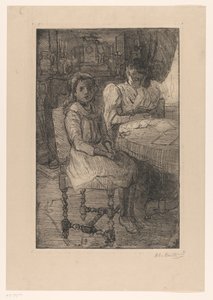 Deux femmes à table - Barbara Elisabeth van Houten (signed by artist)