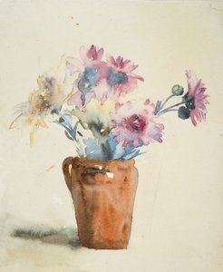 Fleurs roses dans un vase - Barbara Leigh Smith Bodichon