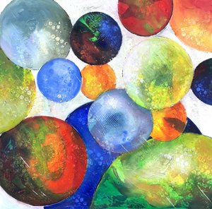 Sphères géométriques aux couleurs vives