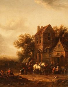 Deux cavaliers à la forge - Barend Gael or Gaal