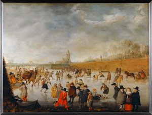 Scène de patinage à Kampen - Ice-scating at Kampen ...