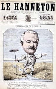 Ferdinand de Lesseps - par Gédéon, dans "Le Hanneton" du 12/09/1867 - Baril Gedeon