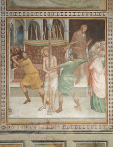 Scène du Nouveau Testament : Flagellation du Christ - Barna da Siena