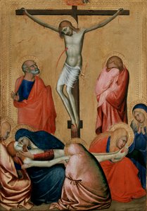 La Crucifixion et la Lamentation, 14ème siècle - Barna da Siena