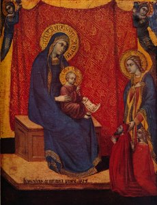 La Madone en majesté et deux donateurs en adoration, 1374 - Barnaba da Modena