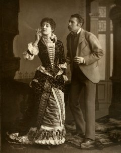 Mary Rorke et Charles Wyndham, acteurs britanniques, 1882 - Barnes and Bell Brown