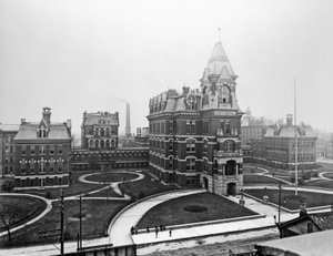 Cook County Hospital, c.1900, Chicago, Illinois, USA, c.1900 (photo n/b)
