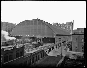 Gare de LaSalle Street, Chicago, Illinois, USA, vers 1905 (photo n/b) - Barnes and Crosby