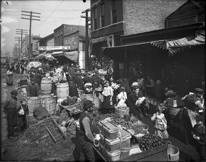 Marché de Maxwell Street, Chicago, Illinois, USA, c.1905 - Barnes and Crosby