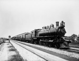 Train Pennsylvania Limited, Chicago, Illinois, USA, vers 1908 (photo n/b) - Barnes and Crosby