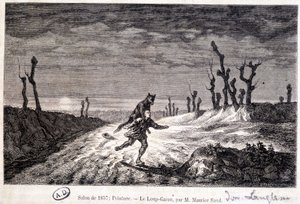 Loup-garou attaquant un homme - d