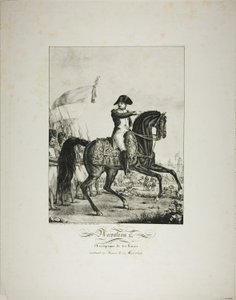Napoléon accompagné de ses bons hommes, retournant en France le 1er mars 1815